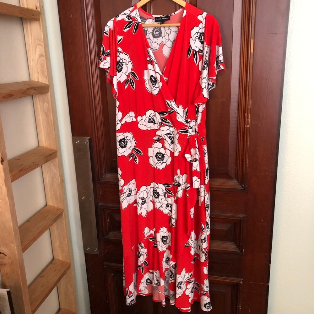 Poppy Red Floral Summer Dress